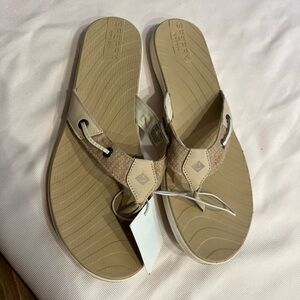 Sperry Tan Sandals Crisscross Slip-On